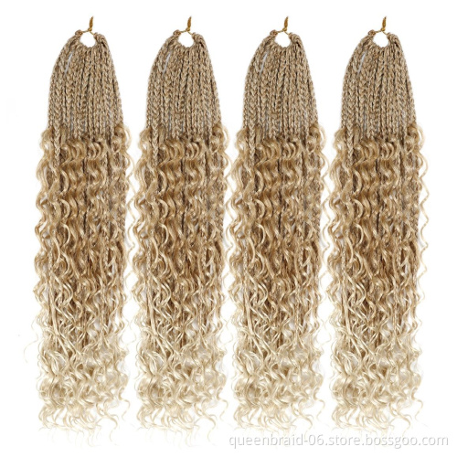Goddess Box Senegal Twist Braids with Curly Ends Crochet Bohemian Braids Hair Hair Extensions Synthetic Braiding